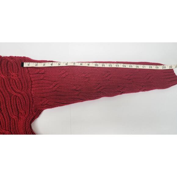 Woods Gray Rose Red Ramie Cotton Sweater Womens Medium Soft Knit Pullover - Picture 9 of 9